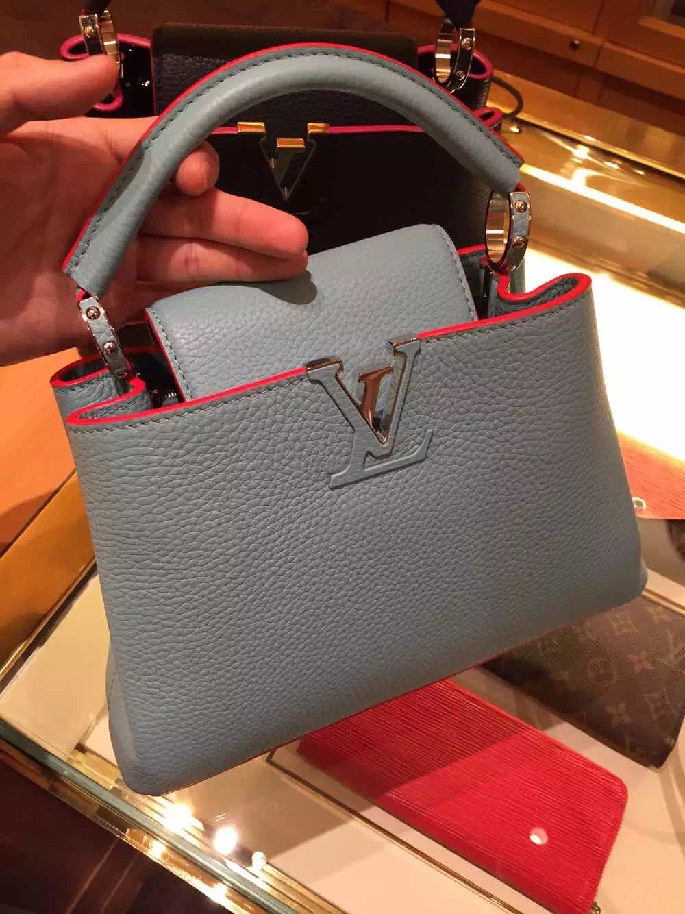 Orininal Louis Vuitton Capucines BB Bag M94726 Blue